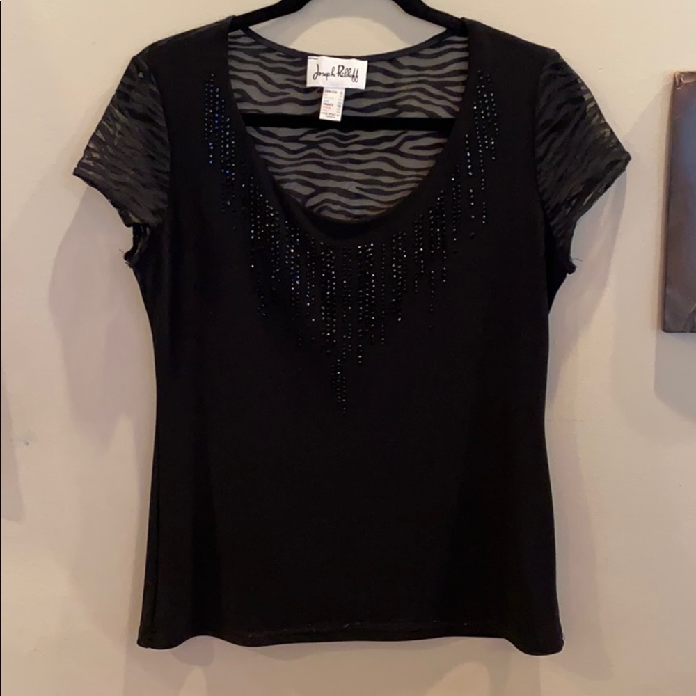 Joseph Ribcoff knit top size 12  sexy  zebra